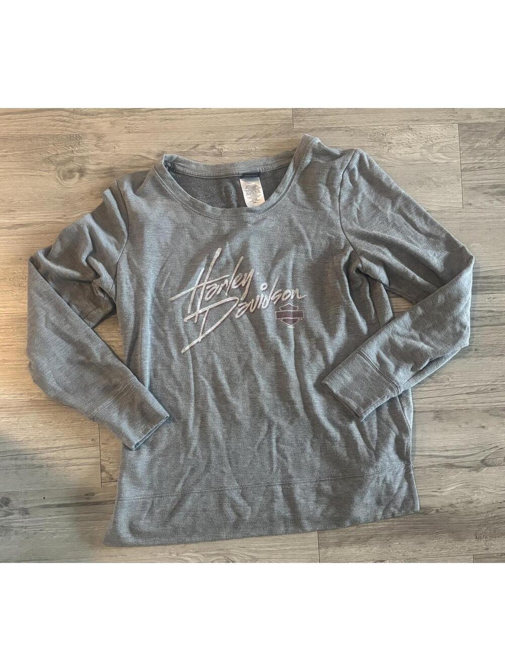Harley‎ Davidson Gray Long Sleeve Shirt Size L